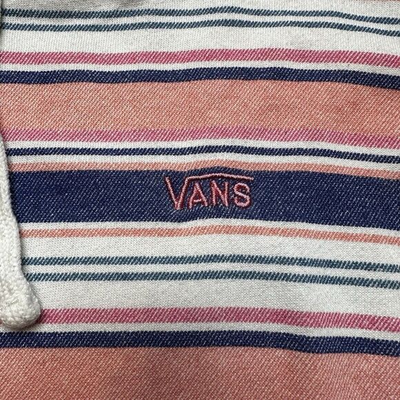 Vans Womens Hoodie Wazzy Coral Stripe Beach Pullover Pink Blue White Small - Picture 6 of 8